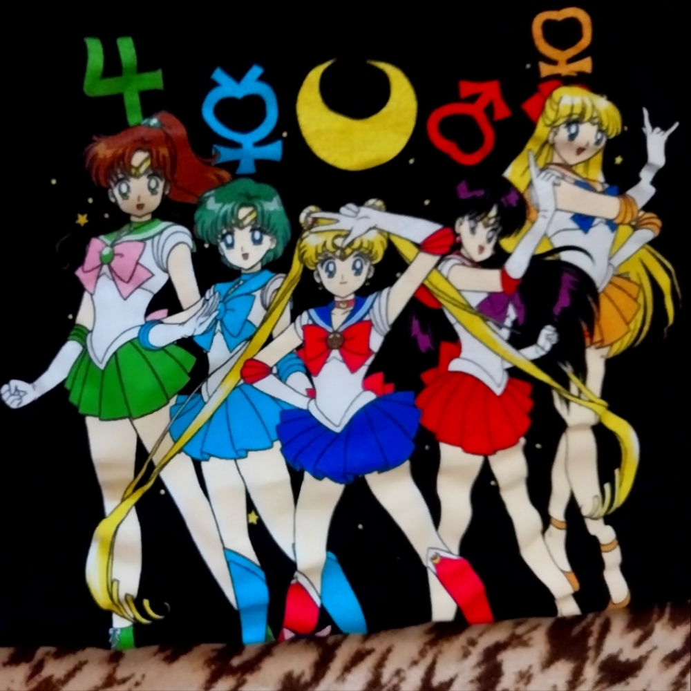 Sailor scouts  t-shirt read discrimination